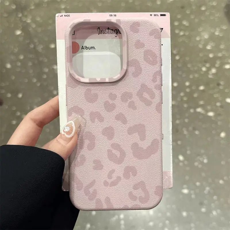 Receipt Printer Thermal - Rosa leopardo impressão lichee padrão silicone
